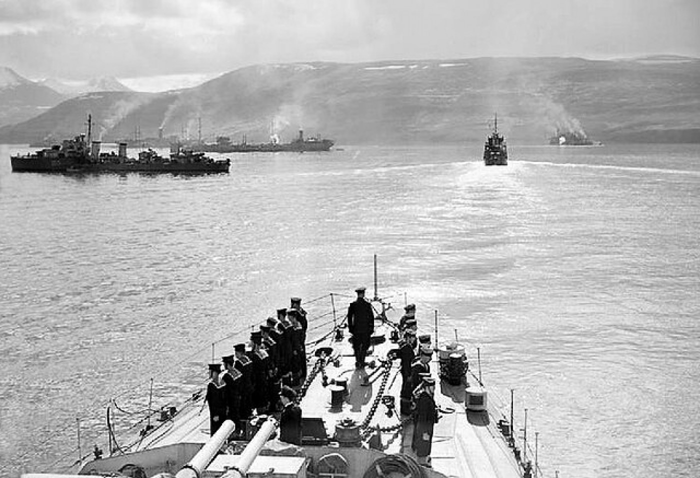 Convoy PQ 17 sailing in Hvalfjord