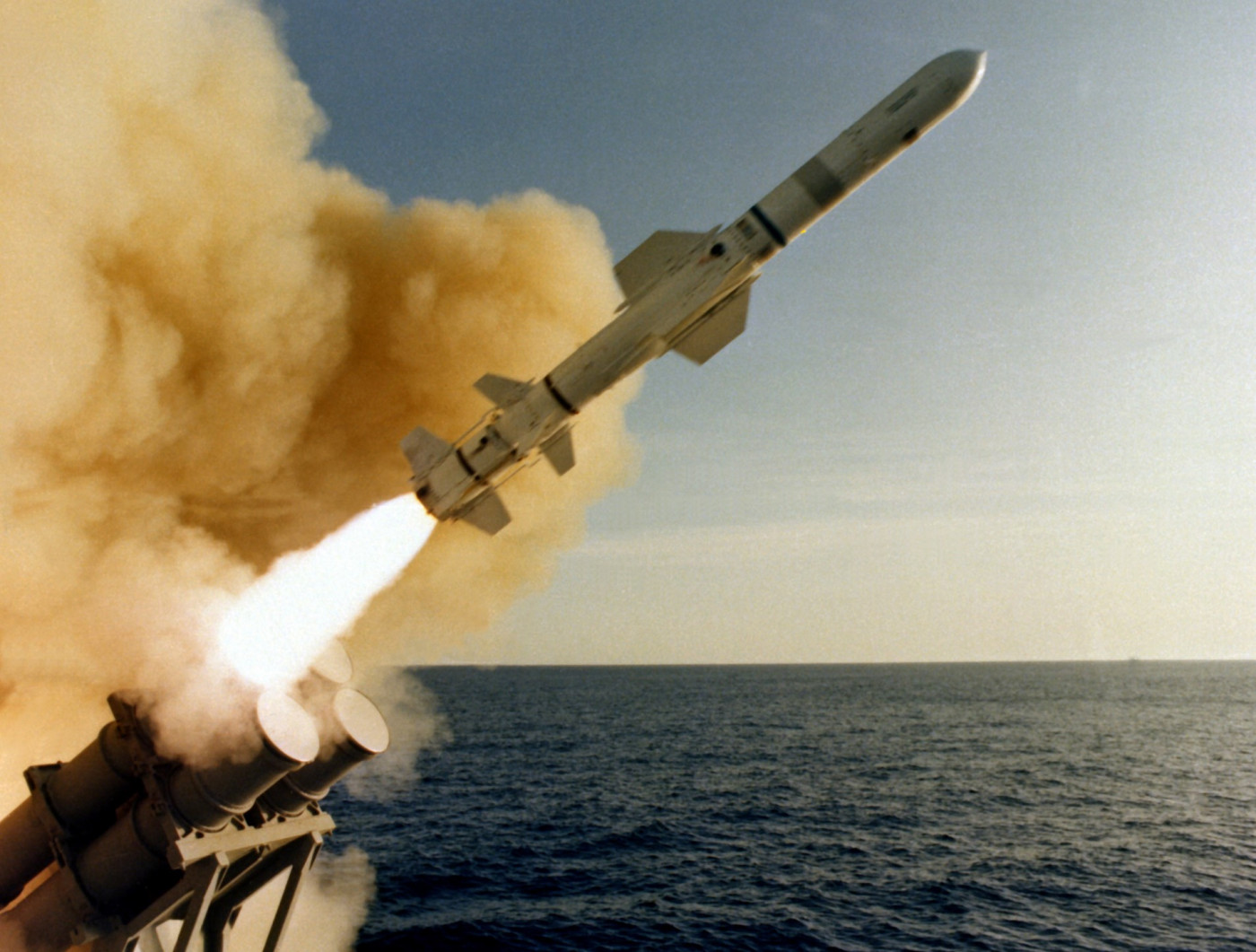 Harpoon ship missile launched from a US Navy ship in 1983