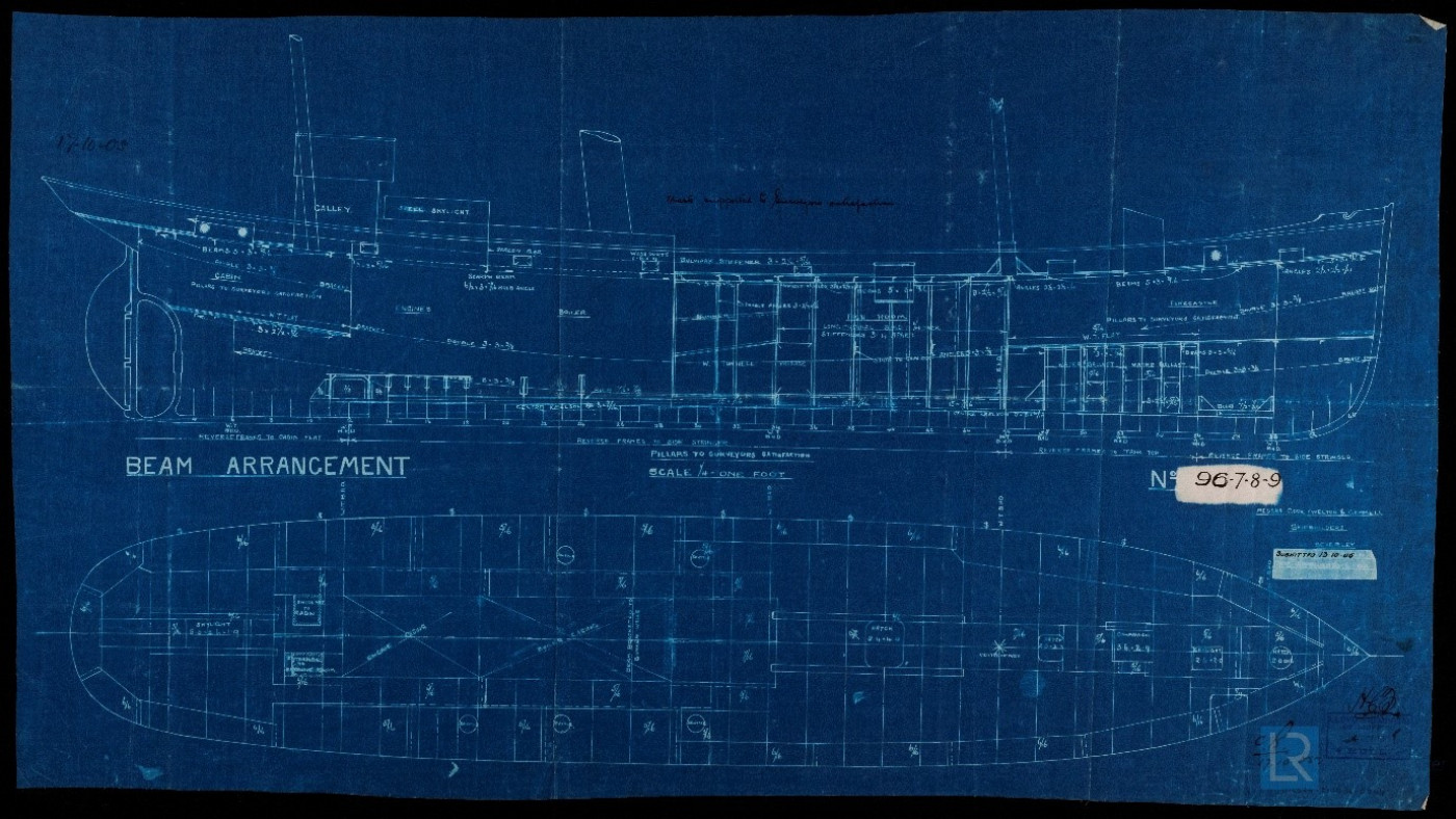 Plan of Beam Arrangement for Viola, 13th October 1905