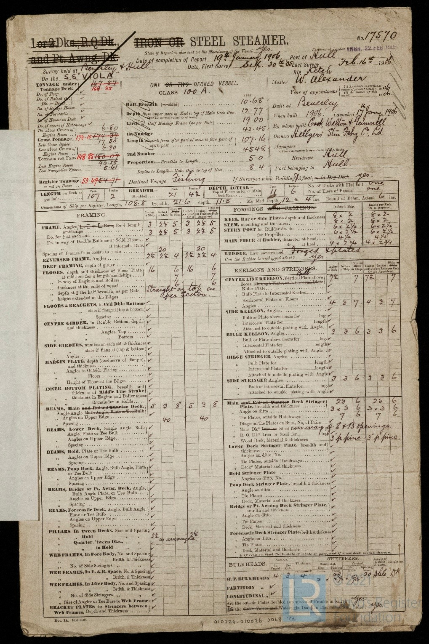 Steamer Report for Viola