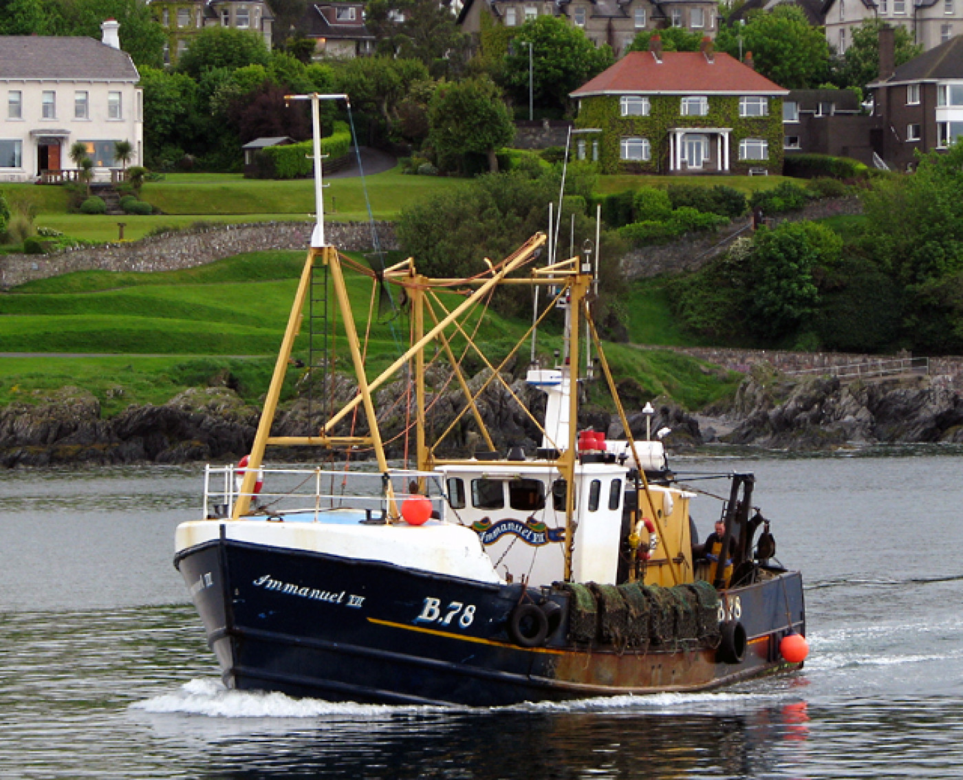 Fiberglass fishing boat