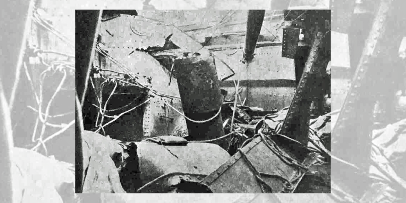 Wreckage of donkey boiler explosion on Valdivia (ILN)
