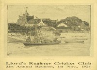 Cricket Club annual dinner cover 1924