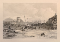 Leith Harbour with Fishing Activity lithograph, 1847-54, CC, courtesy of BM