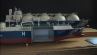 A concept ship – demonstrating the ability of Hyundai Heavy Industries to construct LNG carriers of different designs.