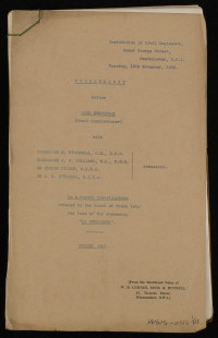 The front cover of the report lists Lord Merrivale as Wreck Commissioner for the investigation, supported by four different assessors: Commodore Stockwell, Commodore Williams, Mr. Wilson & Mr. Mitchell.