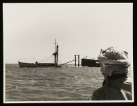 View of Seistan's partially submerged wreck from afar