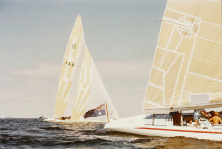 TWO VIEWS OF AMERICA'S CUP CHALLENGER AUSTRALIA II COMPLETED TO LR CLASS AND WINNER OF THE 1983 AMERICA'S CUP ALSO SHOWN CHALLENGE 12 RECEIVED FOR AR 83