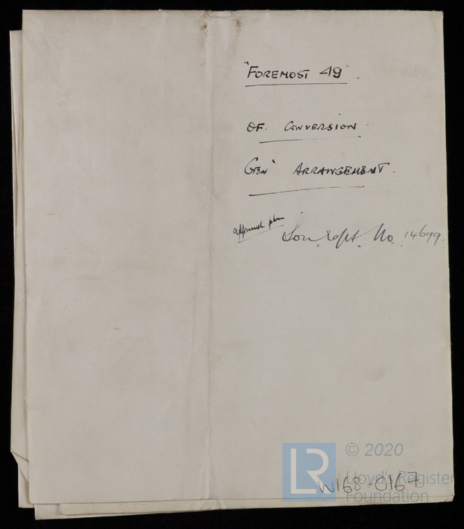 Plan Of General Arrangement For Foremost 49 1932 Documents Archive