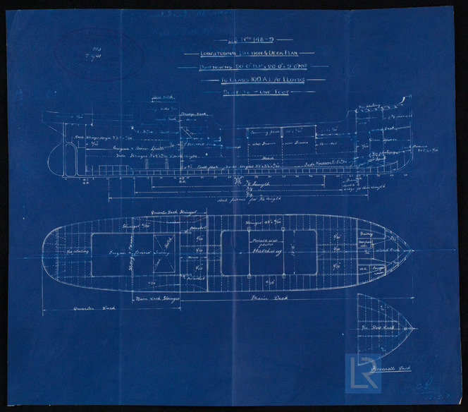 Duplicate Longitudinal Section & Deck Plan For Dunelm 7th February 1901 ...